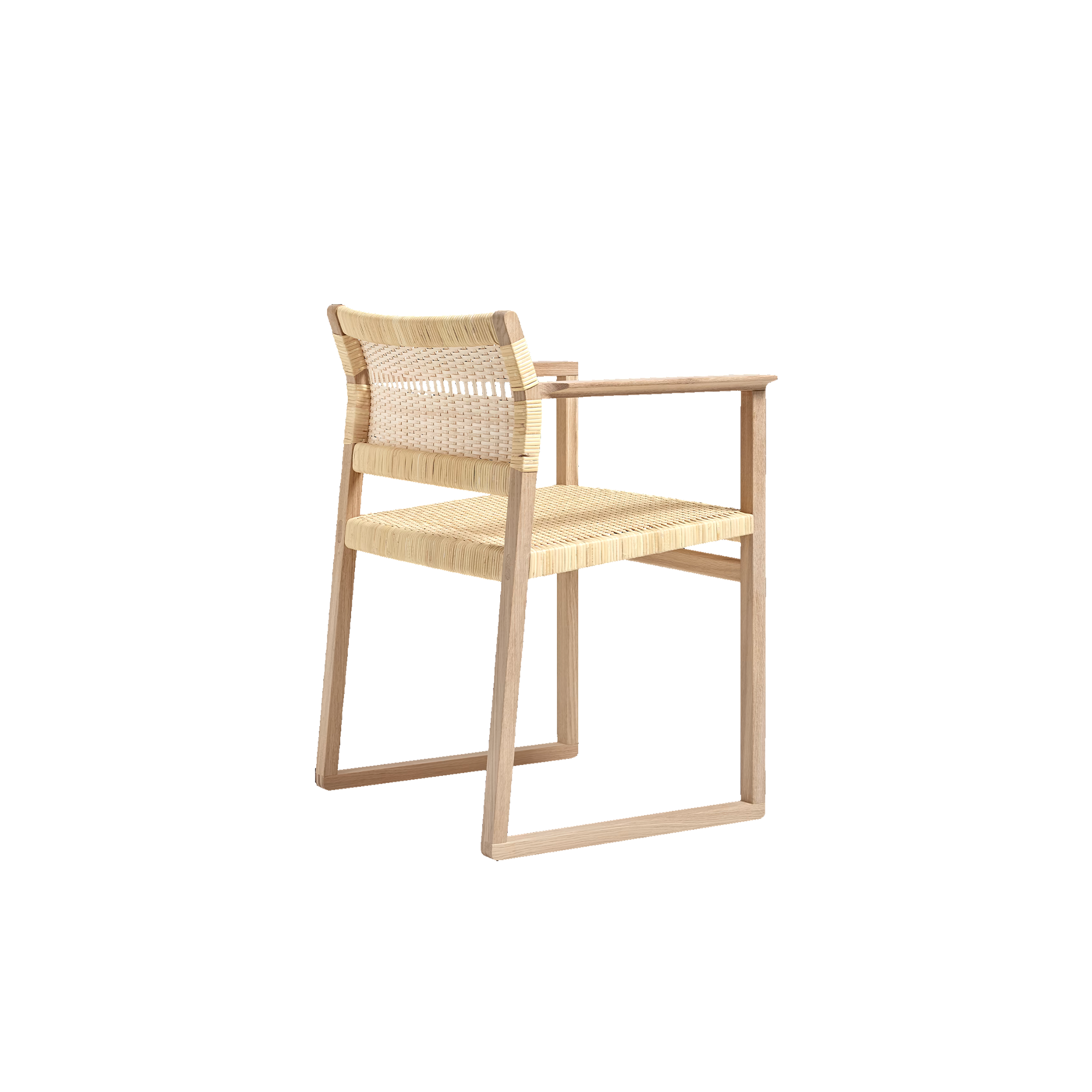 كرسي بذراعين Cane Wicker من Børge Mogensen"