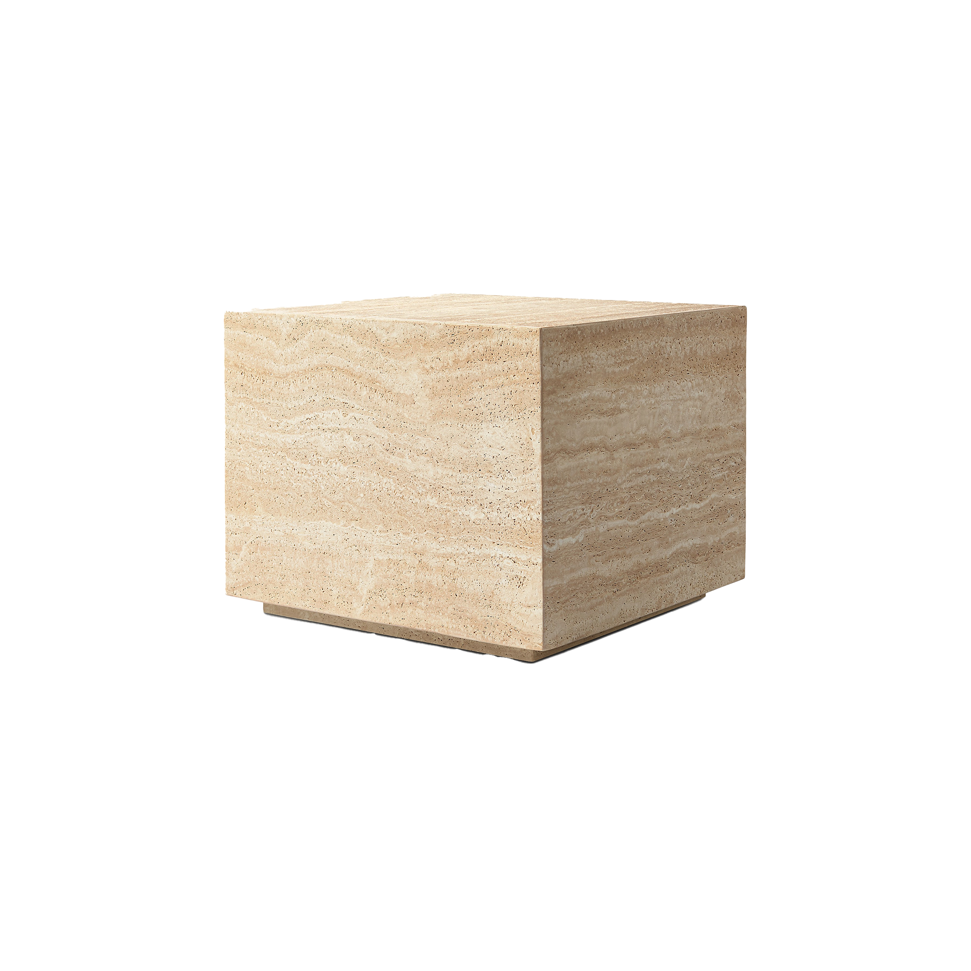 طاولة جانبية مربعة من الترافرتين